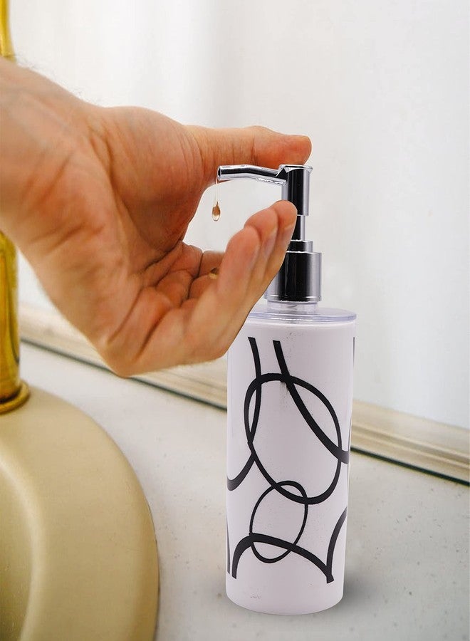 Shenron White Liquid Soap Dispenser for Wash Basin & Bathroom, Empty Refillable Handwash Bottle with Pump, Chrome Finish on Top, Unbreakable Plastic Body for Household use (Set of 3) - Image 3